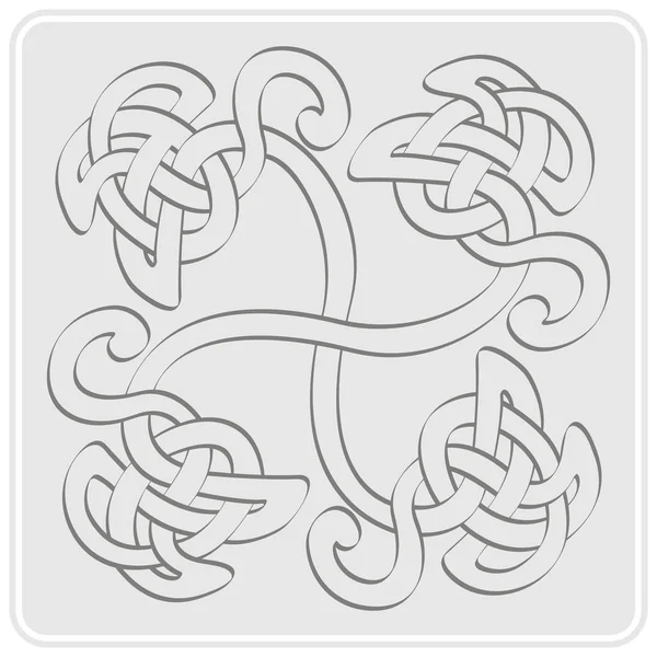 Monokrom ikonen med keltisk konst och etniska prydnader — Stock vektor