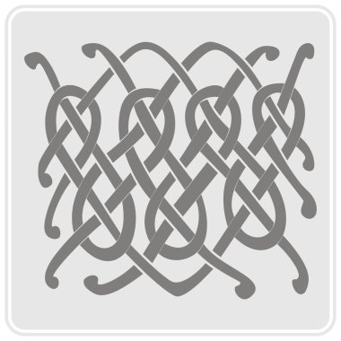 Kelt sanat ve etnik süs eşyaları ile tek renkli simge  