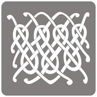 Kelt sanat ve etnik süs eşyaları ile tek renkli simge  