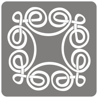 Kelt sanat ve etnik süs eşyaları ile tek renkli simge 