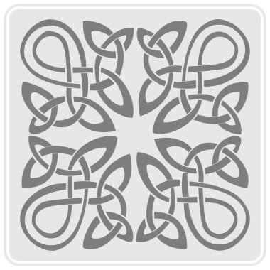  Kelt sanat ve etnik süs eşyaları ile tek renkli simge 