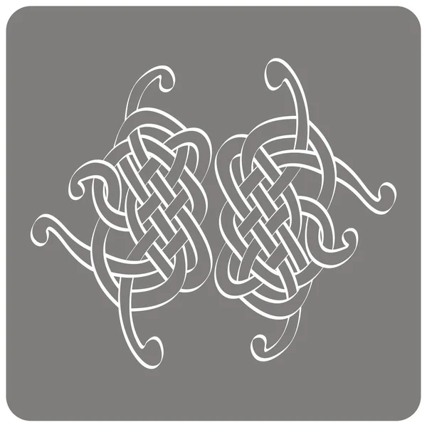 Fekete-fehér ikonra a kelta művészet és etnikai díszek — Stock Vector