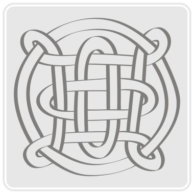 Kelt sanat ve etnik süs eşyaları ile tek renkli simge  