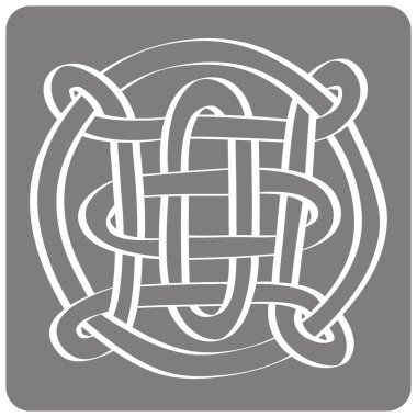 Kelt sanat ve etnik süs eşyaları ile tek renkli simge  