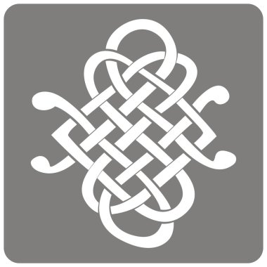 Kelt sanat ve etnik süs eşyaları ile tek renkli simge  