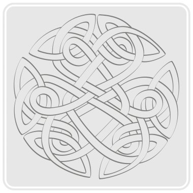 Kelt sanat ve etnik süs eşyaları ile tek renkli simge 