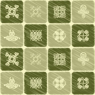 Celtic sanat ve etnik süs eşyaları ile Seamless Modeli 