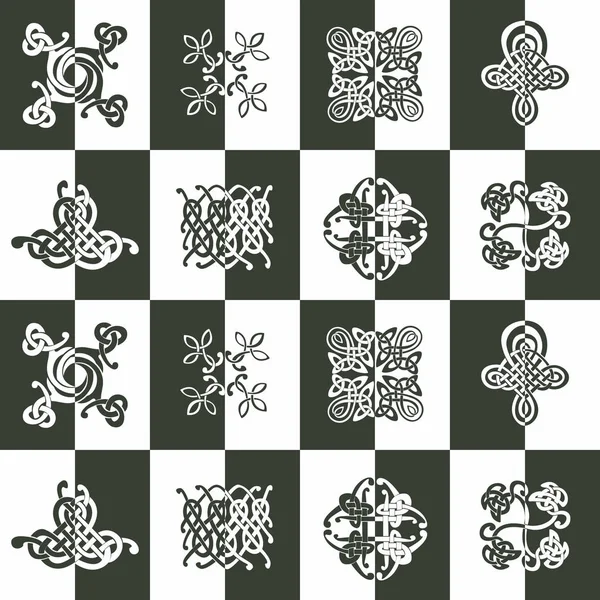 Naadloze patroon met Keltische kunst en etnische ornamenten — Stockvector