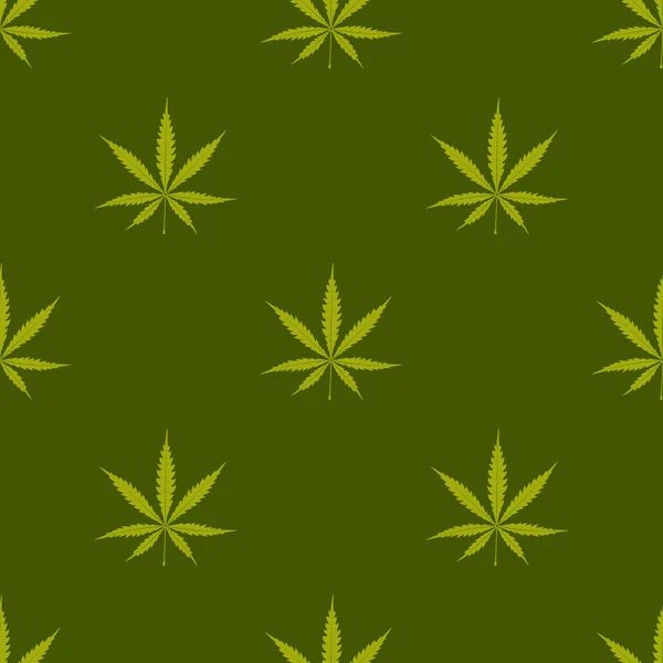 Patrón sin costuras con hojas de cannabis — Archivo Imágenes Vectoriales