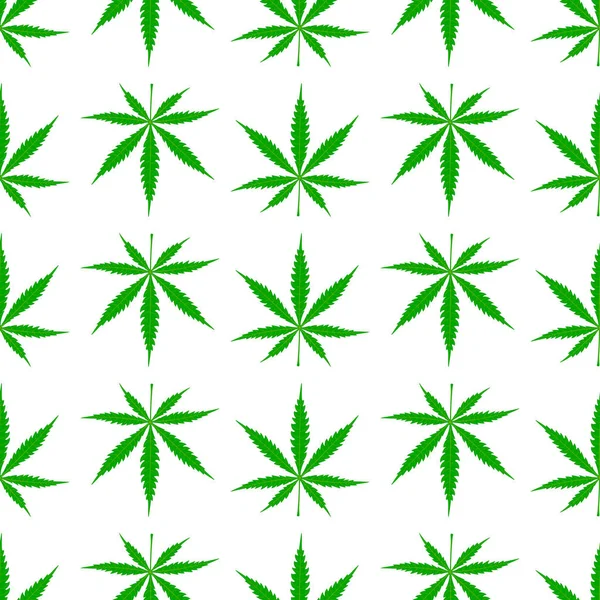 Patrón sin costuras con hojas de cannabis — Vector de stock