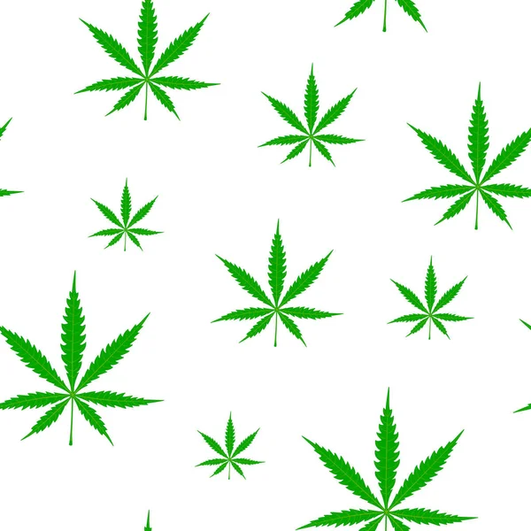 Patrón sin costuras con hojas de cannabis — Archivo Imágenes Vectoriales