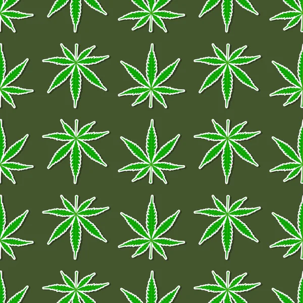 Naadloos patroon met cannabisbladeren — Stockvector