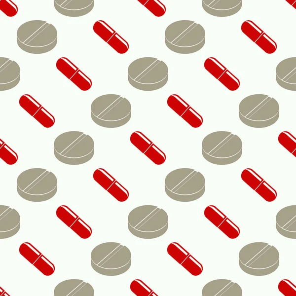 Patrón sin costura con píldoras y cápsulas de drogas — Archivo Imágenes Vectoriales