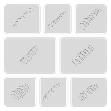 온천과 흑백 아이콘 세트