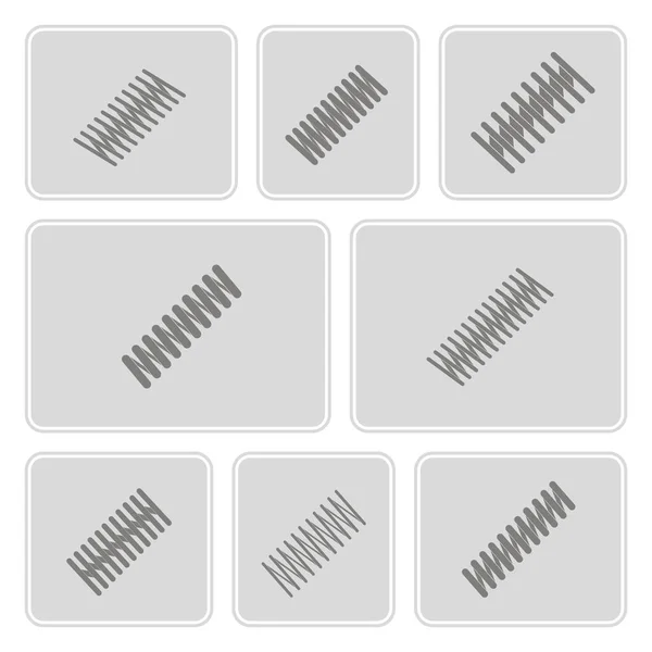 Set of monochrome icons with Springs — Stock Vector