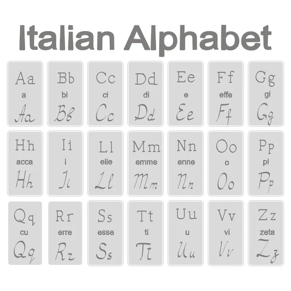 Набір піктограм монохромний з італійської алфавіт — стоковий вектор