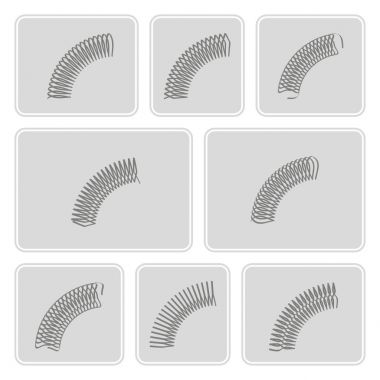 온천과 흑백 아이콘 세트  