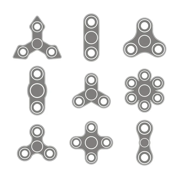 Conjunto de iconos con Fidget spinners — Archivo Imágenes Vectoriales