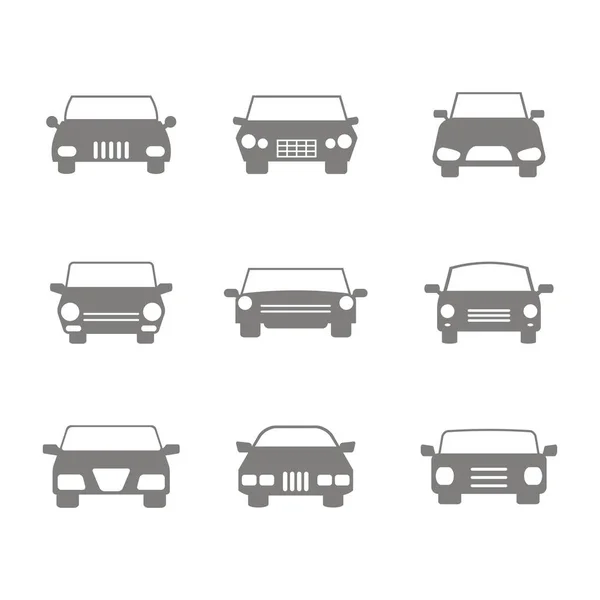 Set icone monocromatiche con auto — Vettoriale Stock