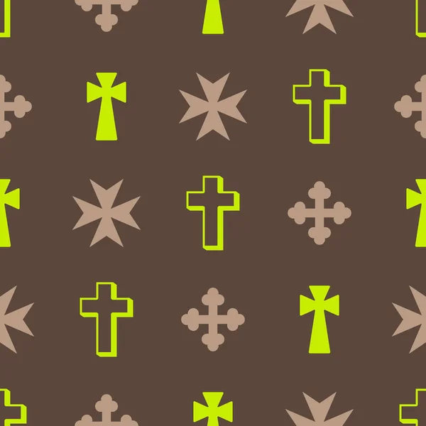 Seamless pattern with christian cross — Stock Vector