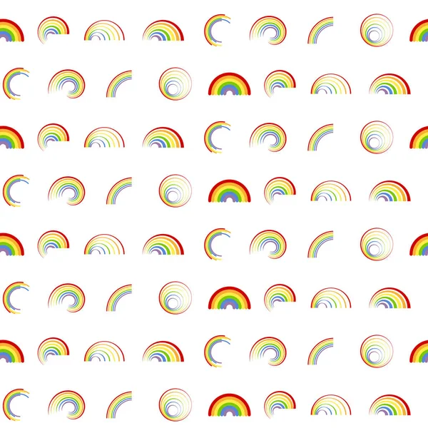 Patrón sin costura con diferentes arcoíris — Archivo Imágenes Vectoriales