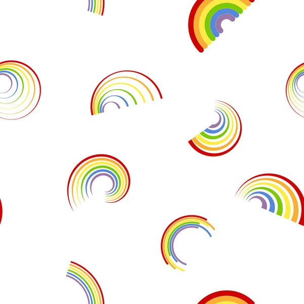 Seamless pattern with different rainbows — Stock Vector