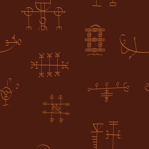 无缝模式与冰岛的神奇符号 — 图库矢量图片