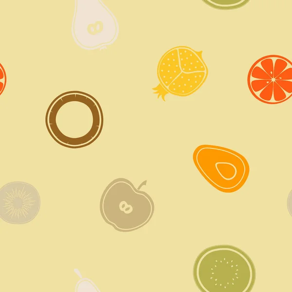果物アイコンとシームレスなパターン — ストックベクタ