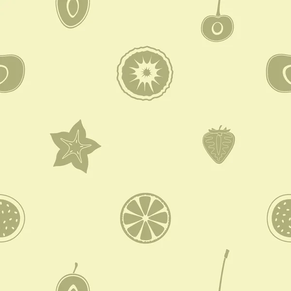 Seamless pattern with fruit icons — Stock Vector