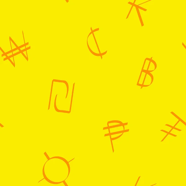 Modèle sans couture avec des symboles de monnaie mondiale — Image vectorielle