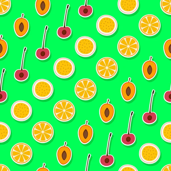 Seamless pattern with fruit icons — Stock Vector