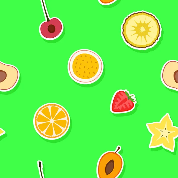 Modèle sans couture avec des icônes de fruits — Image vectorielle