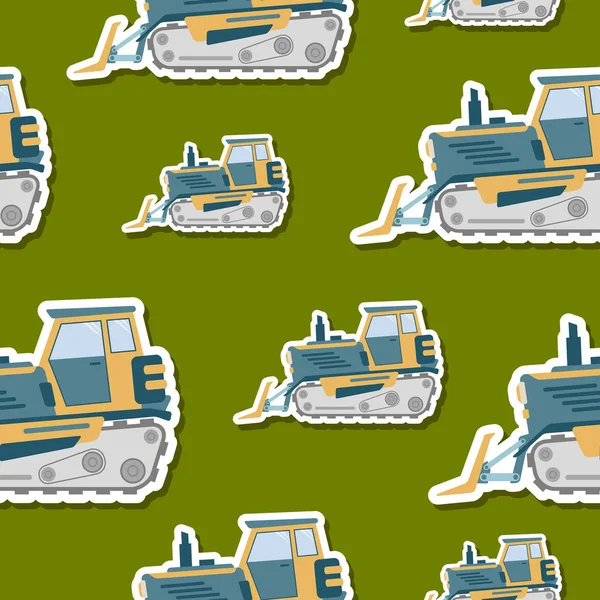 Modèle sans couture avec tracteur agricole — Image vectorielle
