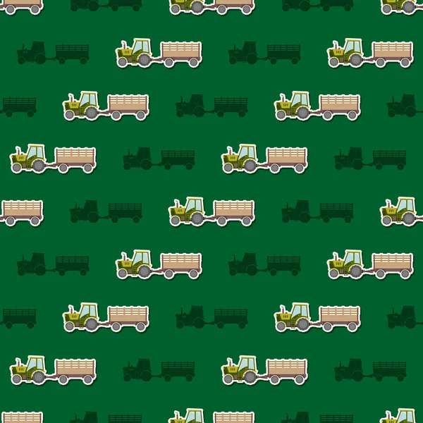 Çiftlik traktör ve römork ile Seamless Modeli 