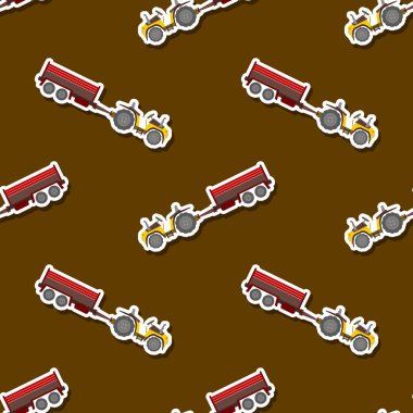 Çiftlik traktör ve römork ile Seamless Modeli  