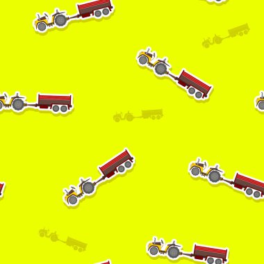 Çiftlik traktör ve römork ile Seamless Modeli  