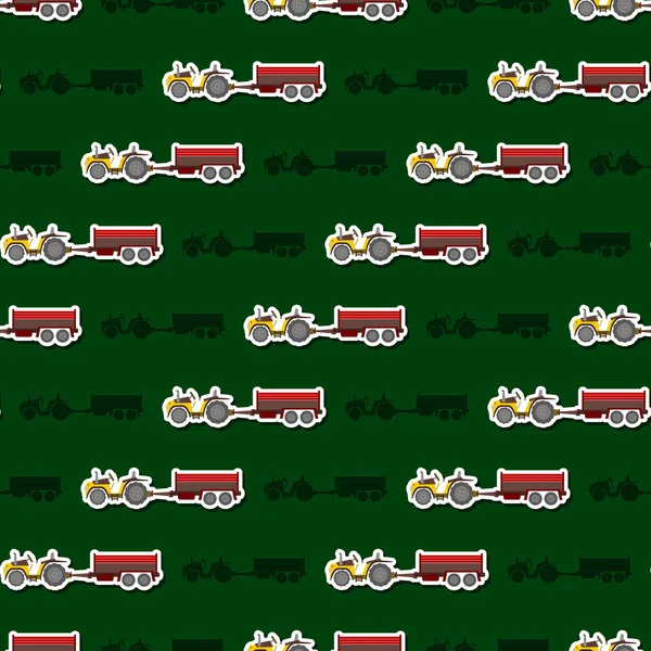 Çiftlik traktör ve römork ile Seamless Modeli  