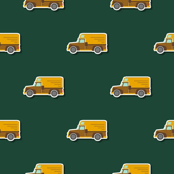 Seamless pattern with farm truck — Stock Vector