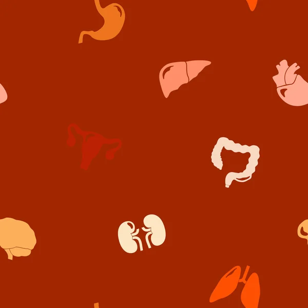 Nahtloses Muster mit menschlichen inneren Organen — Stockvektor