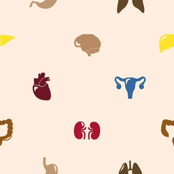 Nahtloses Muster mit menschlichen inneren Organen — Stockvektor