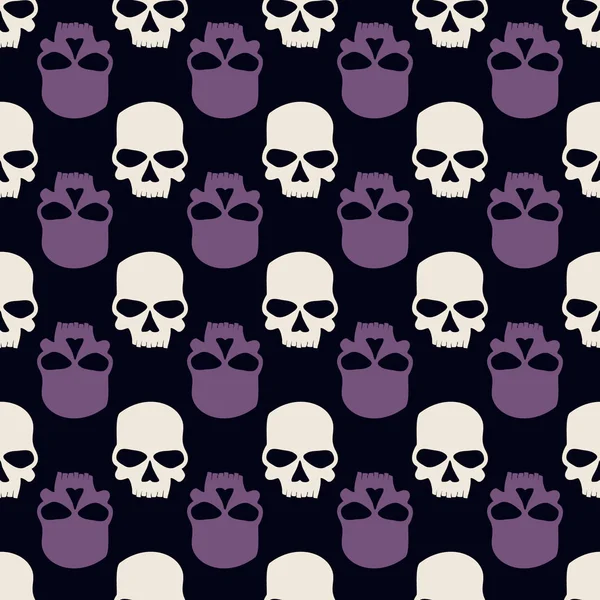 Seamless pattern with skulls — Stock Vector