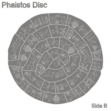 tek renkli vektör çizim Phaistos disk ile 