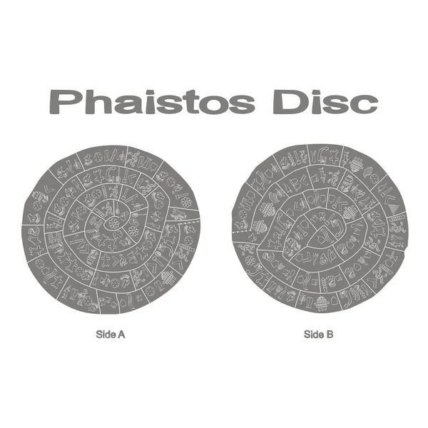tek renkli vektör çizim Phaistos disk ile 