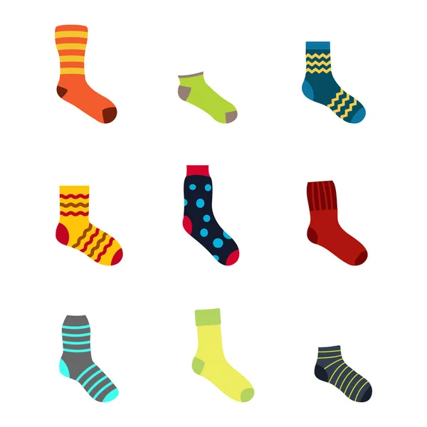 Εικονίδια χρωμάτων σετ με κάλτσες — Διανυσματικό Αρχείο