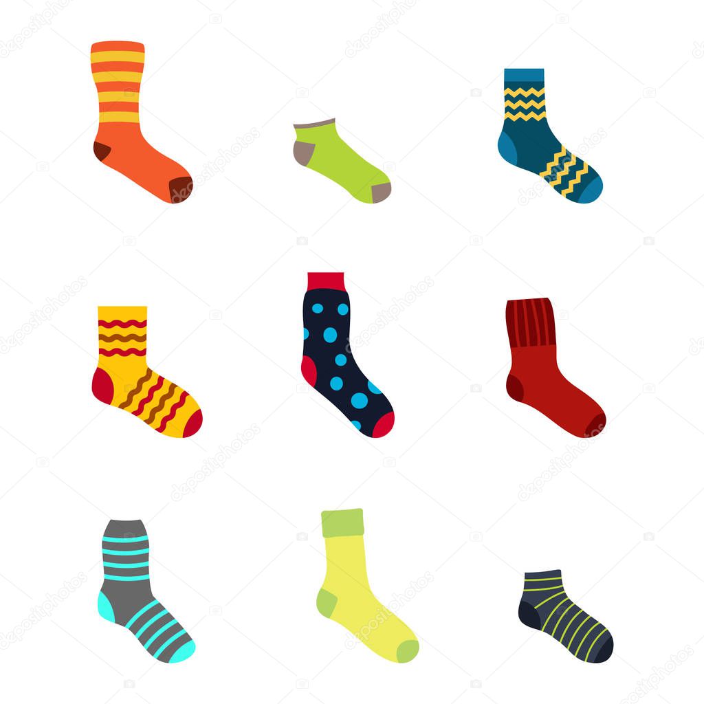 color icons set with socks 