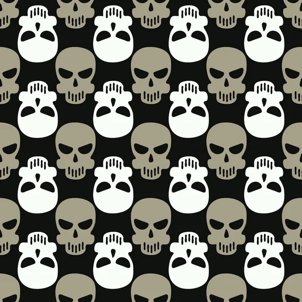 Seamless pattern with skulls — Stock Vector