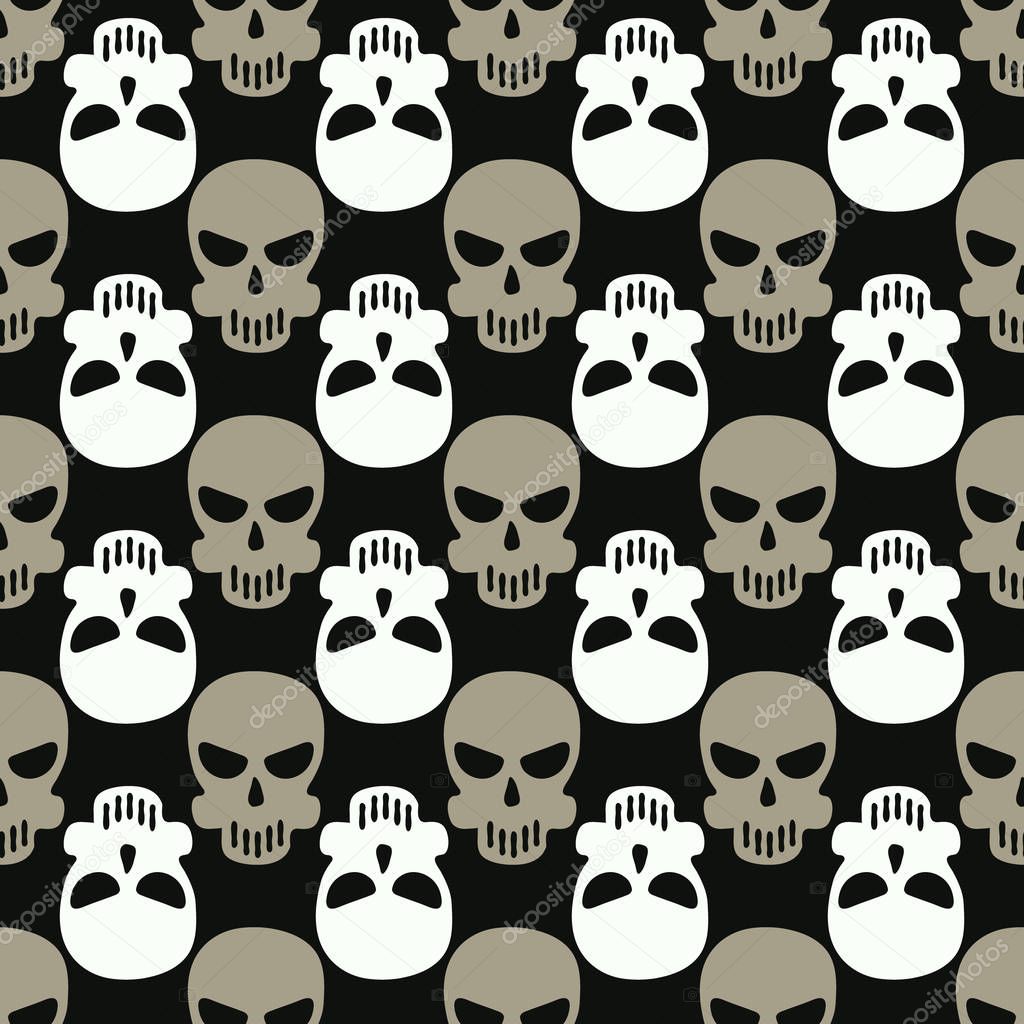 Seamless pattern with skulls 