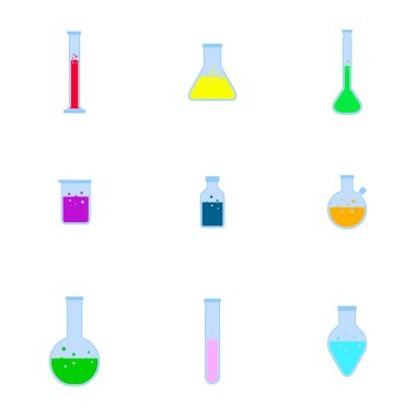 simgesi ile kimya Laboratuar kapkacakları tasarımınız için şişe ile seti