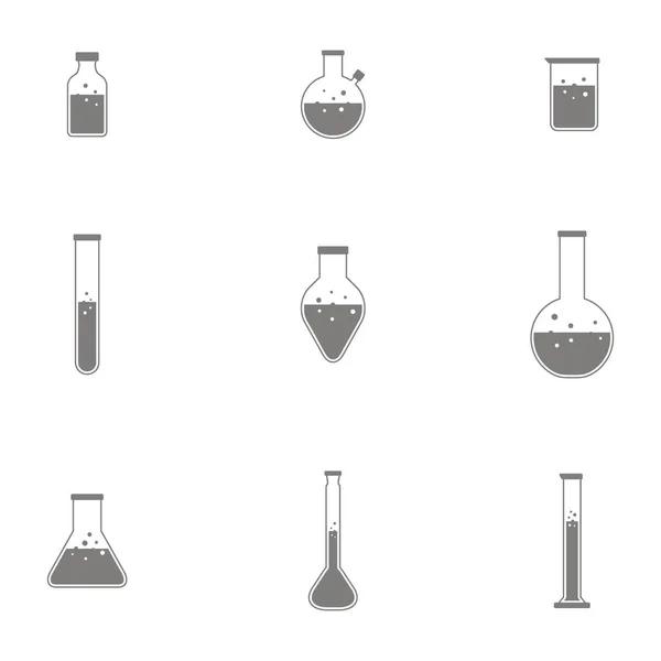 Icon Set Bottles Chemistry Laboratory Glassware Your Design — Stock Vector