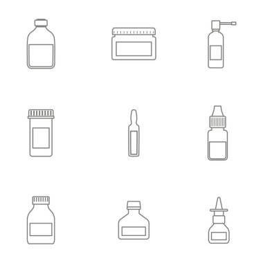 tasarımınız için ilaç şişe ile ayarla simgesini